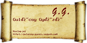 Gulácsy Győző névjegykártya